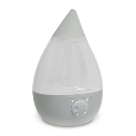 Crane Usa Drop Ultrasonic Cool Mist Humidifier, 1 Gallon, Gray EE-5301GR